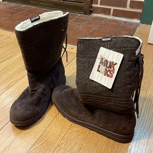 MukLuks Brown Knit Slipper Boots, NWT, Size 10